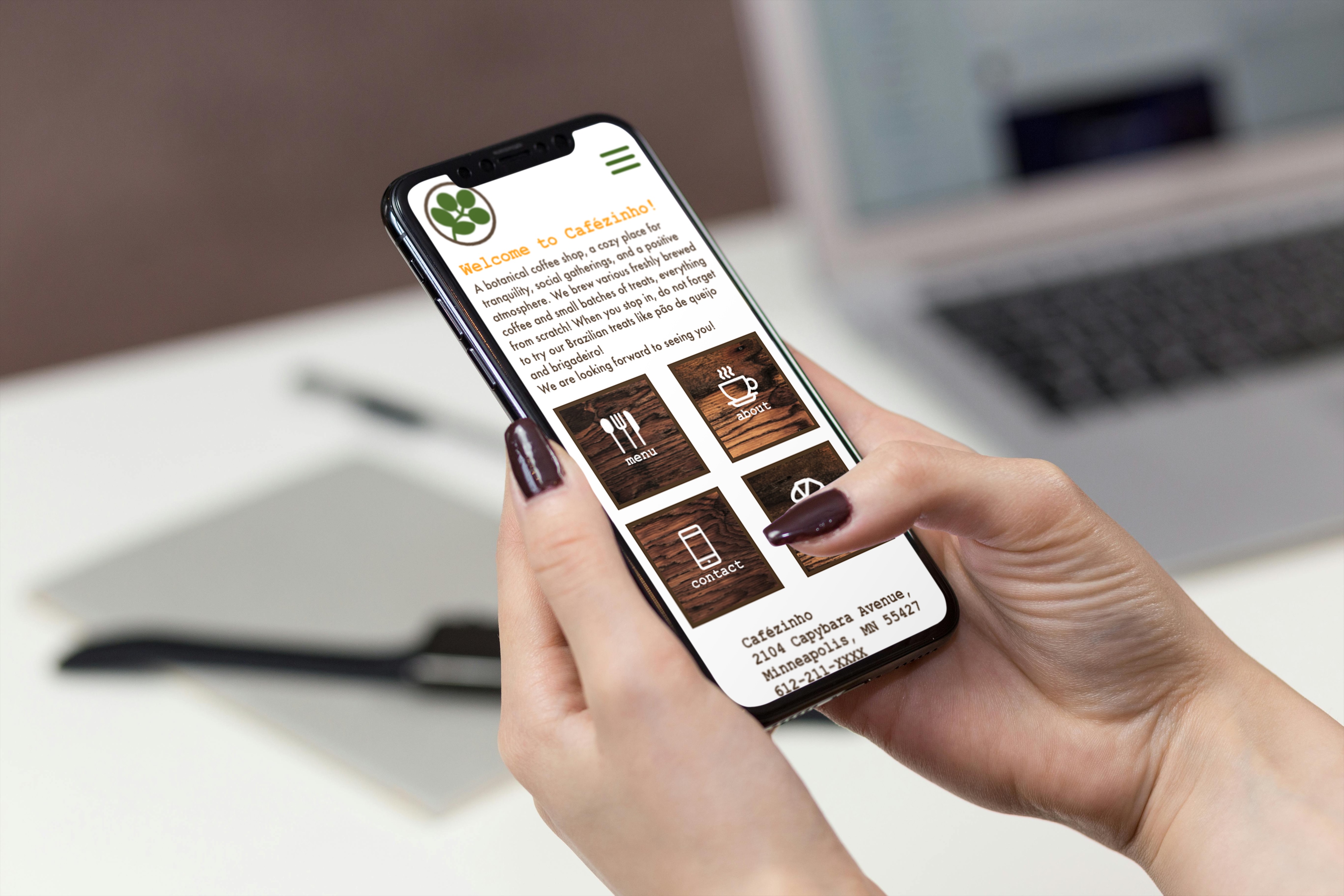 cafezinho phone mockup